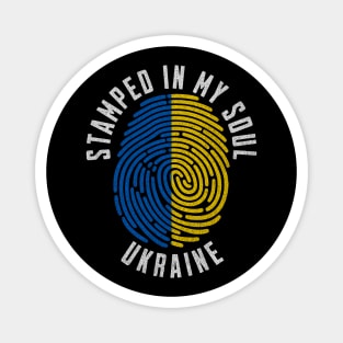 Stamped in My Soul Ukraine Flag Design Ukrainian Pride Magnet